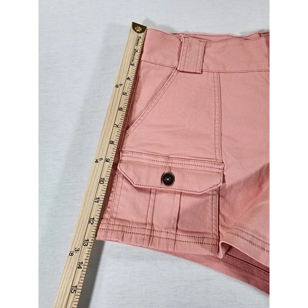 Market & Spruce Cargo Shorts Womens 8 Casual Pink Cotton Blend Stretch Utility